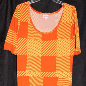 Plaid LuLaRoe LLR Ana Maxi Dress 2XL Half Sleeves